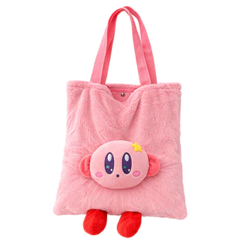 Pink Cartoon Plush Tote Bag